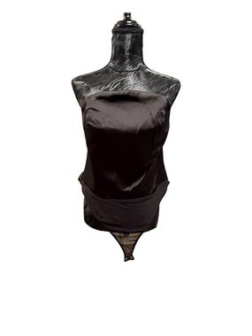 Forever 21 Black Satin Strapless Bodysuit